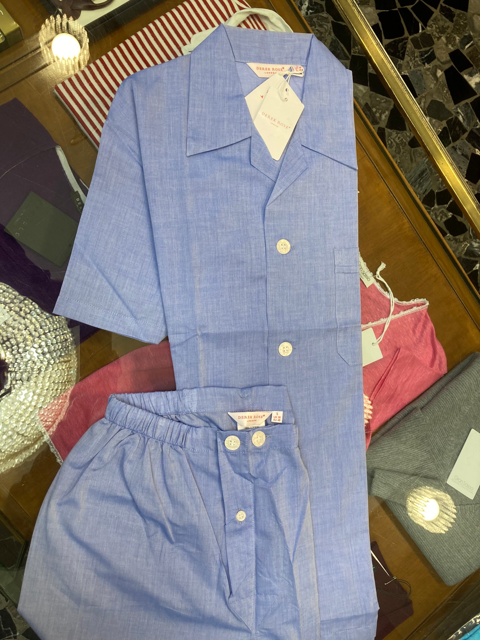 Pigiama Corto 100% Cotone Batista Amalfi Blue – Città di Londra